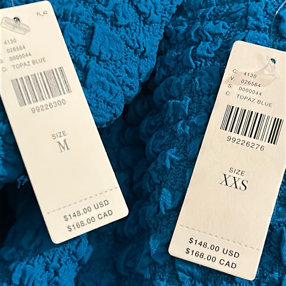 NWT By Anthropologie Textured Mini Shift Dress in Blue - Picture 3 of 7